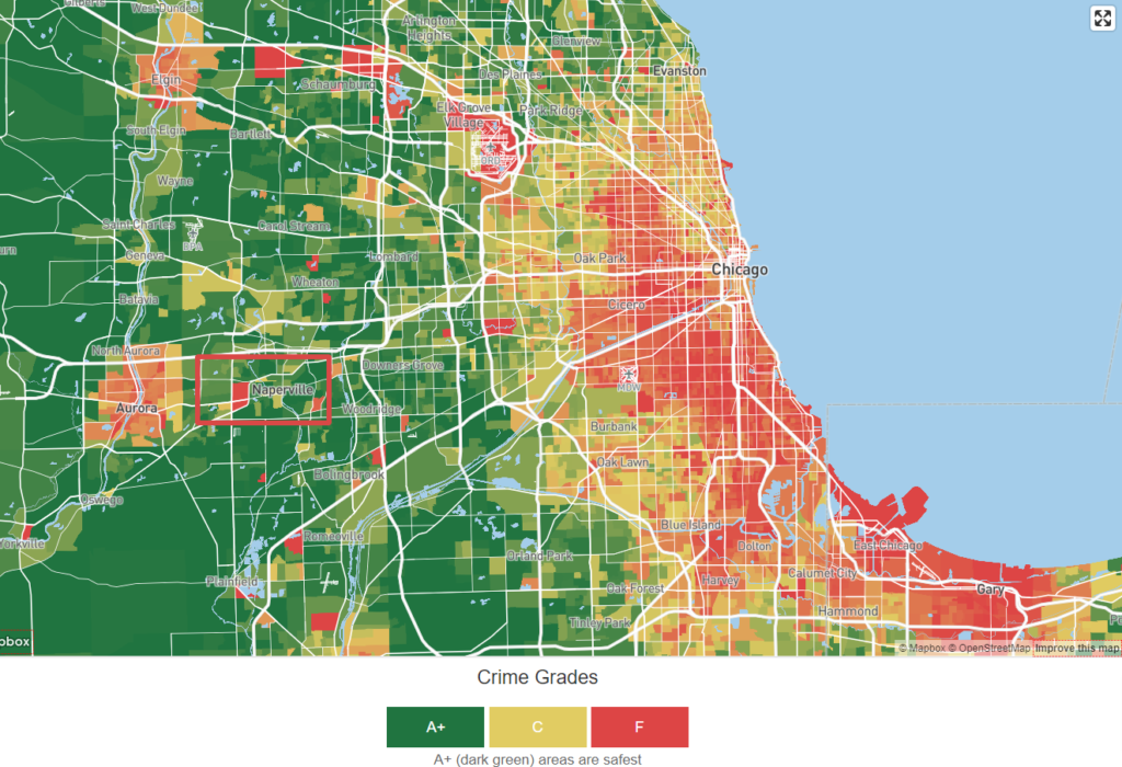 naperville crime rates compared to chicago